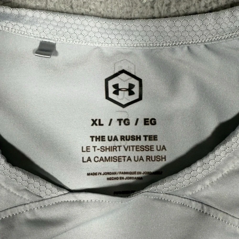 Under Armour Shirt Mens XL Gray Celiant‎ Rush Performance Stretch Gym Workout